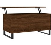 vidaXL Mesa de centro madera contrachapada 90x44,5x45 cm Blanco, Negro, Roble Sonoma Mesita de Salón o Comedor o Auxiliar Mesa de Café Meuble Salón