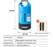 Waterproof Dry Bag 10L/20L Large-Capacity Bucket Bag with Shoulder Straps Lightweight Backpack for Rafting Swimming Kayaking