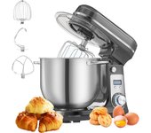 Batidora amasadora Batidora Amasadora Biolomix Mezclador de cocina eléctrico, robot de cocina de 6 velocidades con cabeza inclinable y cuenco de acero inoxidable de 6 L,gancho para amasar,batidor plano,batidor y cubierta antisalpicaduras