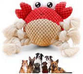 Juguetes para perros, juguetes para masticar chirriantes para perros pequeños y medianos, juguetes de cuerda duraderos para cachorros, juguetes interactivos de peluche para perros para limpiar los dientes