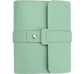 Organizador de pendientes, caja para pendientes, organizador de joyas, rollos de viaje, organizador de joyas de viaje, piel sintética flexible, color verde.