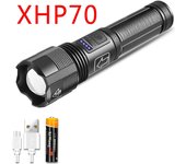 XHP70 Flashlight 4 Core Led Light Aluminum Alloy XHP50 Tactical Hunting Torch USB Rechargeable Zoom Lantern 18650 AAA Battery