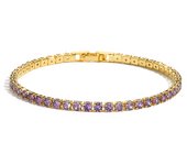 Colorful Crystal Tennis Bracelet for Women Waterproof Multicolor 3MM CZ Wedding Birthstone Hand Chain Jewelry Wholesale