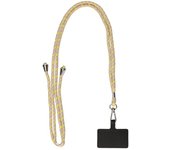 Funda móvil con correa, cordón más tarjeta para smartphone color amarillo, cordón para colgar móvil, formato universal