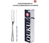 Mr.Spoon Serie Bola,Set Cubiertos ensalada y Cuchillo mantequilla 2, 6, 12, 24 o 48 piezas,Acero inoxidable18/0,Económico y funcional,Set Cubiertos ensalada210mm,Cuchillo mantequilla165mm,Mango monobloque,Apto para lavavajillas,Para casa,hotel,restaurante