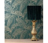 Muestra DIN A4 de Papel pintado lavable hojas tropicales y flamencos estilo art déco - Luxury Flamand 681301 de GAULAN