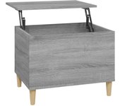 vidaXL Mesa de centro madera contrachapada 60x44,5x45 cm Blanco, Negro, Blanco brillante Mesita de Salón o Comedor o Auxiliar Mesa de Café Meuble Salón