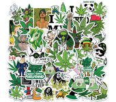 10/30/50PCS Funny Characters Leaves Weed Smoking Graffiti Stickers DIY Skateboard Fridge Guitar Motorcycle Cool Sticker Kid Toys