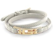 Guess Pulsera Mujer G Kelly De Piel Gris