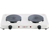 Muvip cocina electrica de 2 placas 2000w - 5 niveles de potencia - termostato con sistema de seguridad