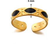 Retro Black Oil Drip Open Rings for Women Gold Color Luxury Adjustable Butterfly Finger Ring 2024 Trendy Wedding Jewelry Gifts