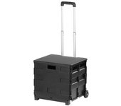 Carrito de compras plegable para comestibles con tapa,  carrito de almacenamiento de verduras de plástico para el hogar, carro de Camping al aire libre, Picnic