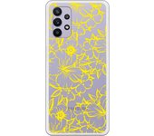 Funda compatible con Samsung Galaxy A32 5G - Flores Contorno Amarillo