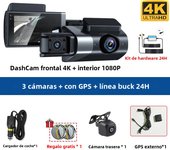 Dash Cam for Cars 4K Front and Rear View Camera for Vehicle GPS 3Lens Car Dvr WIFI Video Recorder Parking Monitor Car Assecories