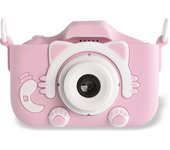 DAM. Cámara digital X2, diseño Gato, de fotos 20mpx y video, para niños. Zoom digital 8x, reproductor MP3, juegos. 9,5x5x6,5cm
