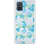 Funda compatible con Samsung Galaxy A71 - Patron caballitos de mar