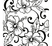 Papel Pintado Florales en fondo blanco