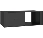 vidaXL Mesa de centro madera contrachapada 100x50,5x35cm Blanco, Negro, Blanco brillante Mesita de Salón o Comedor o Auxiliar Mesa de Café Meuble Salón