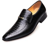 Classic Dress Shoes for Men Leather Shoes PU Crocodile Business Casual Formal Sneakers Plus Size Office Wedding Party Oxfords