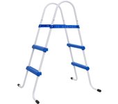 vidaXL Escalera para piscina acero azul y blanco 84 cm