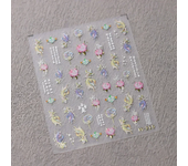 Colorful Bagful Jellyfish Bubbles Swimming Rings Rainbow Stars Ocean Starfish Self Adhesive 5D Nail Art Sticker Manicure Decal