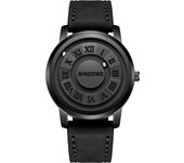 BINBOND Top Luxury Man Watch Waterproof Creative Scrolling Men Wristwatch High Quality Leather Men's Quartz Watches+Box Reloj