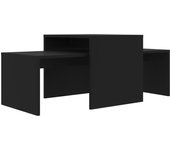 vidaXL Set mesa de centro madera de ingeniería 100x48x40c Blanco, Negro, Roble Sonoma Mesita de Salón o Comedor o Auxiliar Mesa de Café Meuble Salón