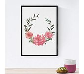 Nacnic Póster De Coronas Florales - Lámina Corona Floral Rosas - Diseños De Flores - Decoración De Plantas Y Naturaleza