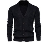 Cárdigan de manga larga con cuello en V para hombre, suéter grueso para hombre, cárdigan de punto a la moda, chaqueta de estilo japonés