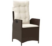 vidaXL Sillón reclinable de jardín con cojines ratán sintético marrón