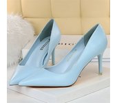 2023 Women 7.5cm 10.5cm High Heels Pumps Lady Wedding Bridal Scarpins Stripper Low Heels Plus Size Fetish Party Blue Pink Shoes