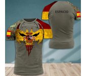 Fashion New Spanish Army Men's T-Shirt Veteran Soldier Flag Print Summer Short Sleeve Oversized O Neck Pullover Tops Clothing