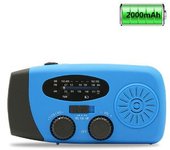 Radio solar portátil, manivela principal, radio Am/FM/NOAA, dispositivo de emergencia de radio meteorológica con linterna de 3 LED y cargador de teléfono para senderismo, camping, radio en el lugar de trabajo
