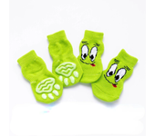 Dog Socks 4 Pack Cartoon Non-Slip Cat Puppy Shoes Print Foot Cover Pet Paw Protection for Small Dog Chihuahua Spitz Yorkie