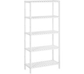 Estantería de bambú de 5 niveles, versátil para baño, salón, uso como librería, zapatero, 130x60x26 cm