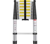 Escalera Telescópica de Aluminio Extensible y Plegable - Compacta, Ligera, Portátil y Antideslizante