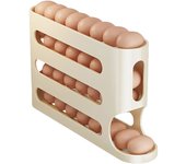 4 Layers Slide Egg Storage Box Automatic Rolling Egg Holder Rack Large Capacity Refrigerator Egg Dispenser Kitchen Egg Organizer