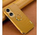 Plating Crocodile Texture Phone Case for OPPO A60 98 78 58 38 18 97 95 94 77 57 54 17 16 96 76 4G 5G Magnetic Finger Ring Cover