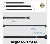 Black 65-255cm Adjustable Stainless Steel Clothes Drying Rack No-Drill Telescopic Pole Curtain Rod for Balcony Bathroom