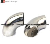 OD38/45/51/54/57/60/63/70/76mm 304 Stainless Steel Elbow 90 Degree Pipe Fittings Flange For Automobile Exhaust Pipe Connection