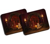 MERCHANDMANIA PACK 2 ALFOMBRILLAS GRANDES Vela Iluminado Luz Altar Pagano Wicca Magia mousepad raton brujas vampiros magos