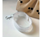 Portable Mini Clear Zipper Storage Bag - Space-Saving Organizer for Earphones & Chargers, Versatile with Handy Keychain Loop