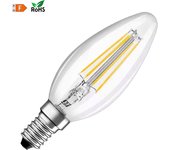 ORION91 Bombilla LED C37 E14 Vela Filamento 6w (=40w) 470lm Blanco Cálido 2700k 15000h Foco Iluminación Aplique Lámpara Bombilla - Orion91 Promotion