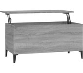 vidaXL Mesa de centro madera contrachapada 90x44,5x45 cm Blanco, Negro, Blanco brillante Mesita de Salón o Comedor o Auxiliar Mesa de Café Meuble Salón
