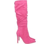 Davinia Shoes Bota con Tacon Fino para Mujer, con Punta Fina, Caña Arrugada, y Cierre de Cremallera, Otoño Invierno 2022 Shoes&Blues.es 260-39-Fucsia