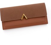 Cartera larga sencilla en forma de V para mujer, de moda, de gran capacidad, tarjetero, monedero, cartera de mano con cremallera, cartera femenina