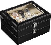 Caja de Reloj de Muñeca de 20 Ranuras Organizador de Almacenamiento de Cuero PU Regalo de Hombre