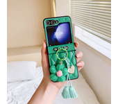 FLower Ring Leather Phone Case for Samsung Galaxy Z Flip 6 5 4 3 Flip5 Flip4 Flip3 5G Protective Shockproof Cover