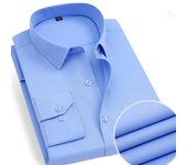 Men's Classic Long Sleeve Striped/Solid Basic Dress Shirt Single Patch Pocket Formal Business Regular Fit Office Social Shirt