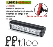 NEWBOLER Bicycle Light Front 6000Lumen Bike Light 6600mAh Waterproof Flashlight USB Charging MTB Road Cycling Lamp Accessories